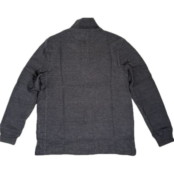 Club Room French Rib Quarter Zip Sweater Pullover Dark Lead Mens Sz Medium - $60 - Picture 3 of 10